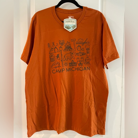 Michigan Peninsula’s Orange Camping Shirt 🏕️ Size XL - Picture 4 of 9